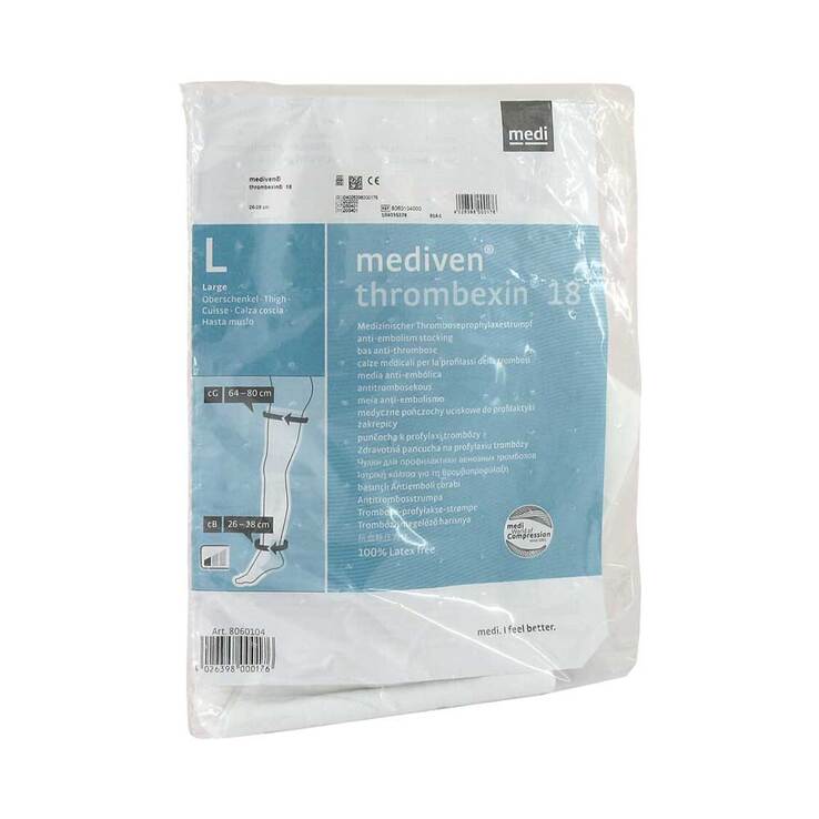 Mediven Thrombexin 18 Oberschenkelstrümpfe Größe L mit Haftband, 2 St