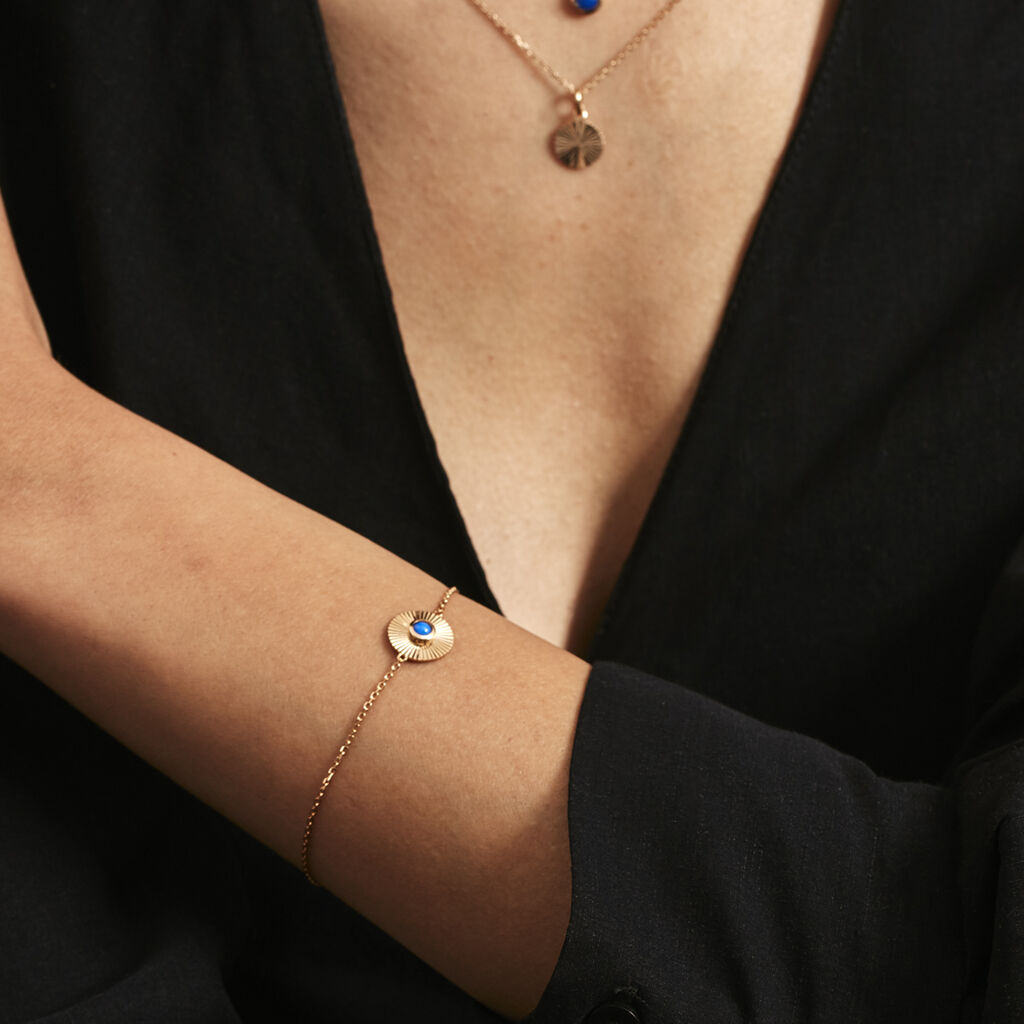 Bracelet Cartina Plaqué Or Jaune Pierre De Synthese