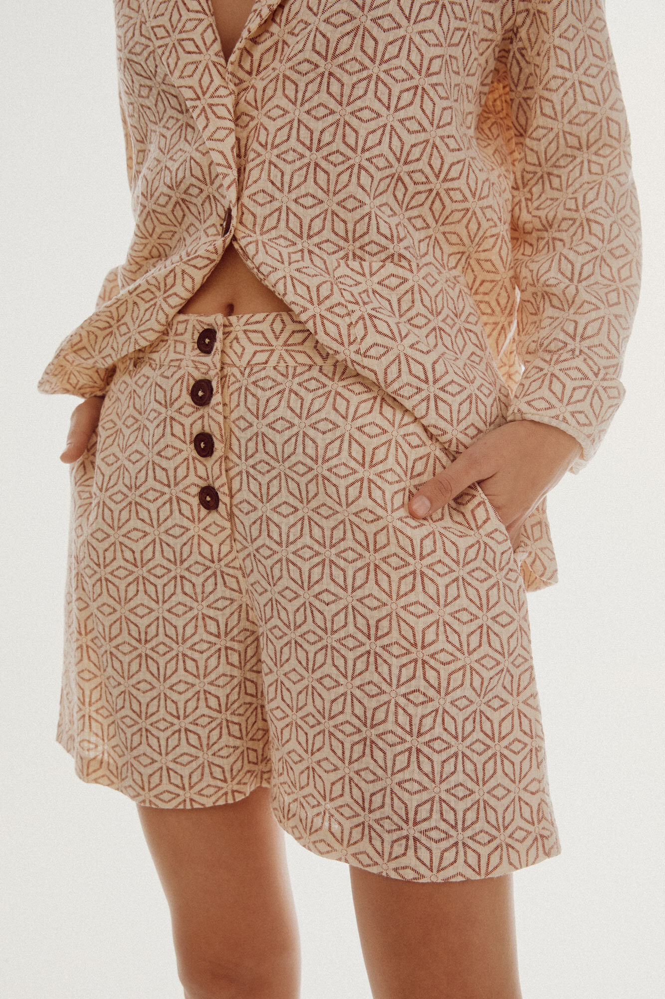 Shorts Jacquard - Estampa Branca