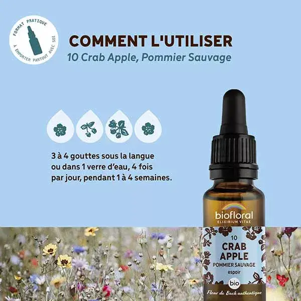 Florais de Bach Biofloral 10 - Maçã Silvestre - Conta-gotas Orgânico 20 ml