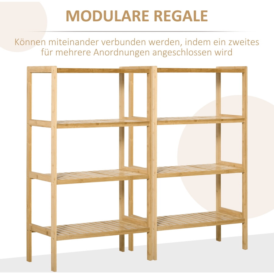 HOMCOM Standregal mit dem kippsicheresn Design natur
