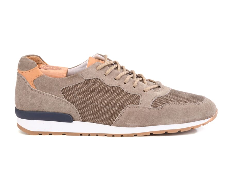 Sneakers homme Velours Taupe - CANBERRA