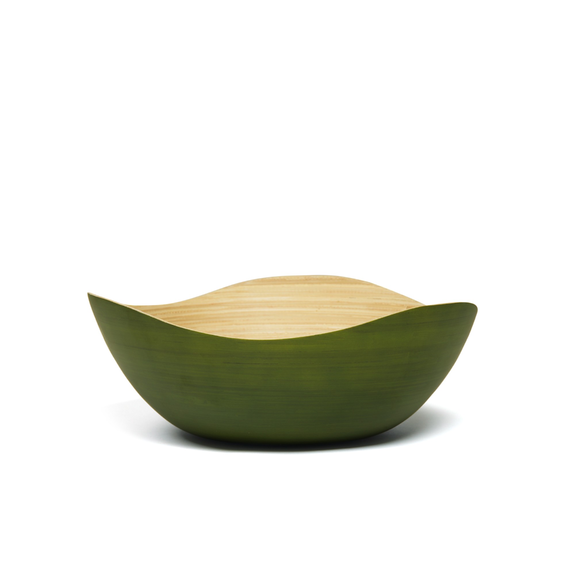 Bambusschale 'Wave' M, grün, Ø 25 cm, H 10 cm von fischer's lagerhaus