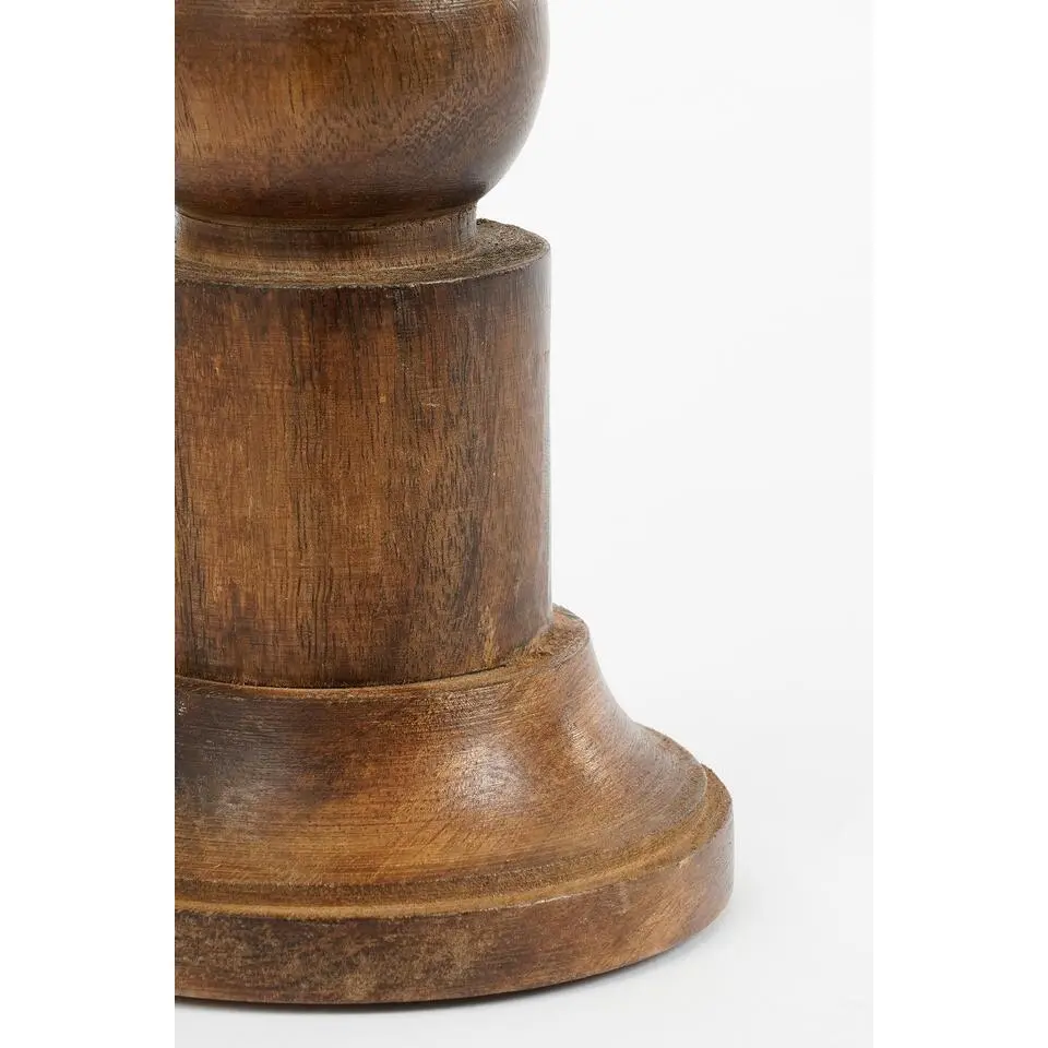 Mica Decorations Philo Kandelaar - H30 x Ø11 cm - Mangohout - Bruin