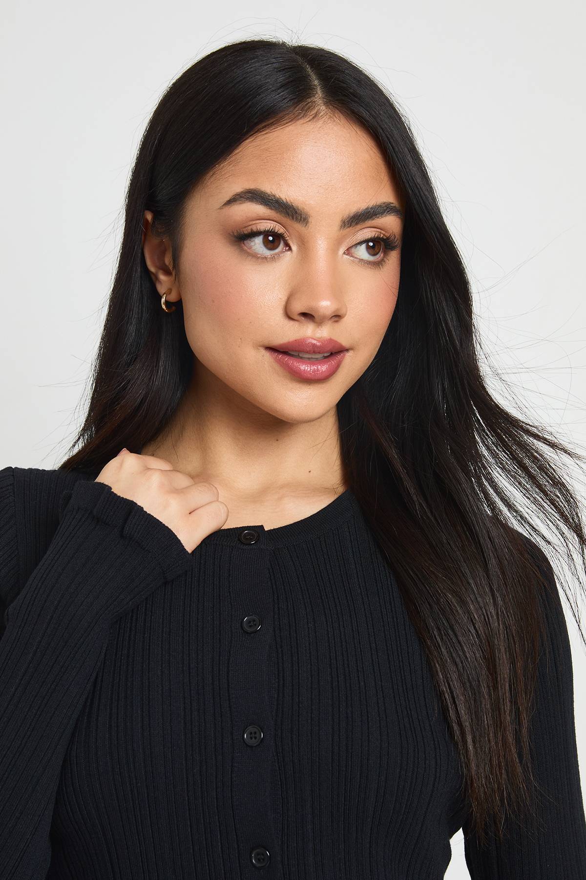 boohoo Cardigan Côtelé À Bords Ondulés