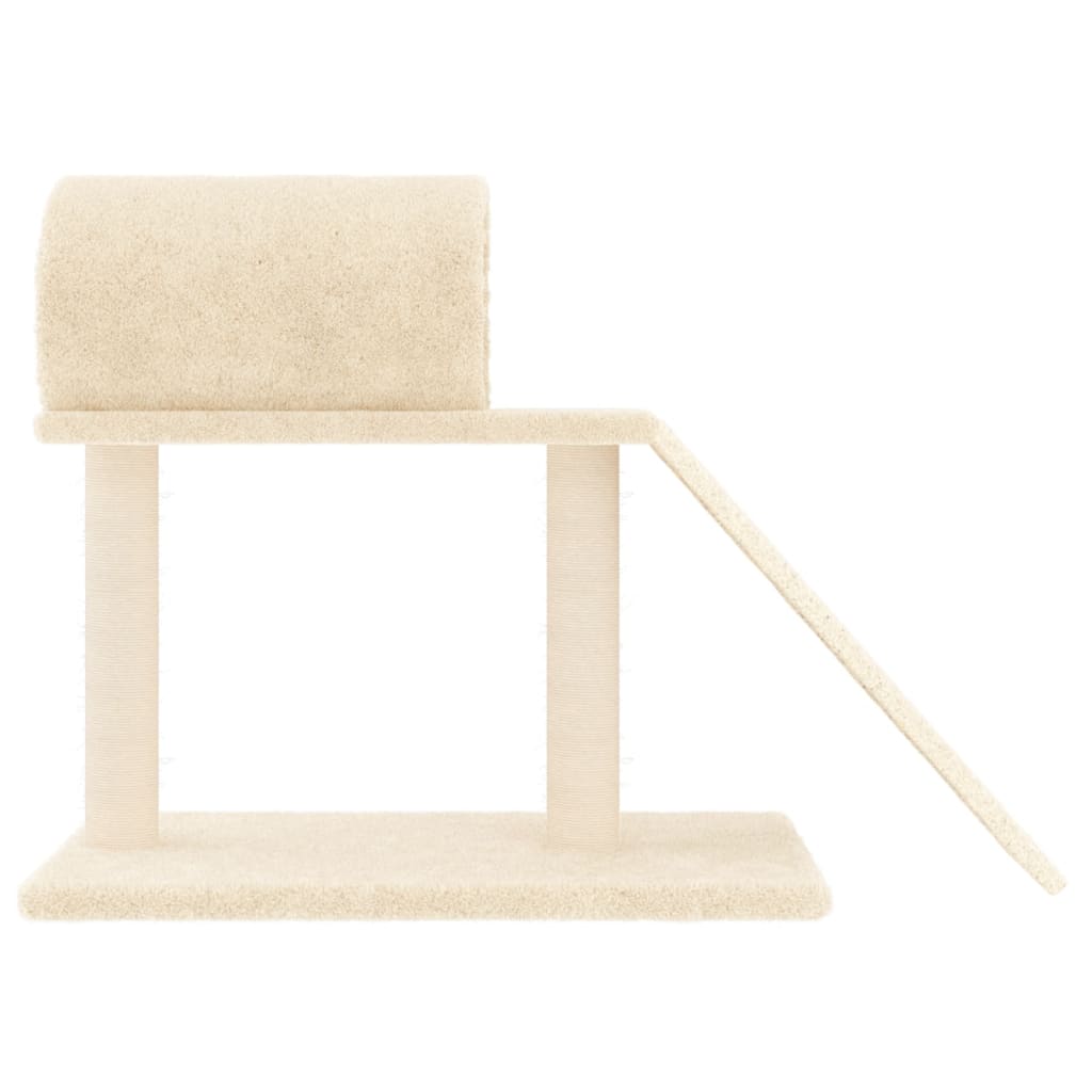 Arranhador para Gatos vidaXL com Túnel e Escada, Creme, 55,5 cm