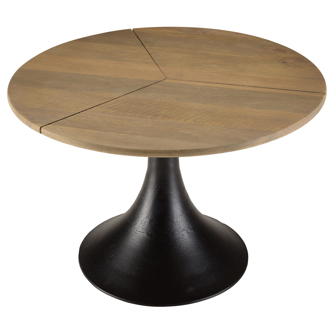 Macabane Table d'appoint plateau en manguier James noir/bois - 65x65x44 cm