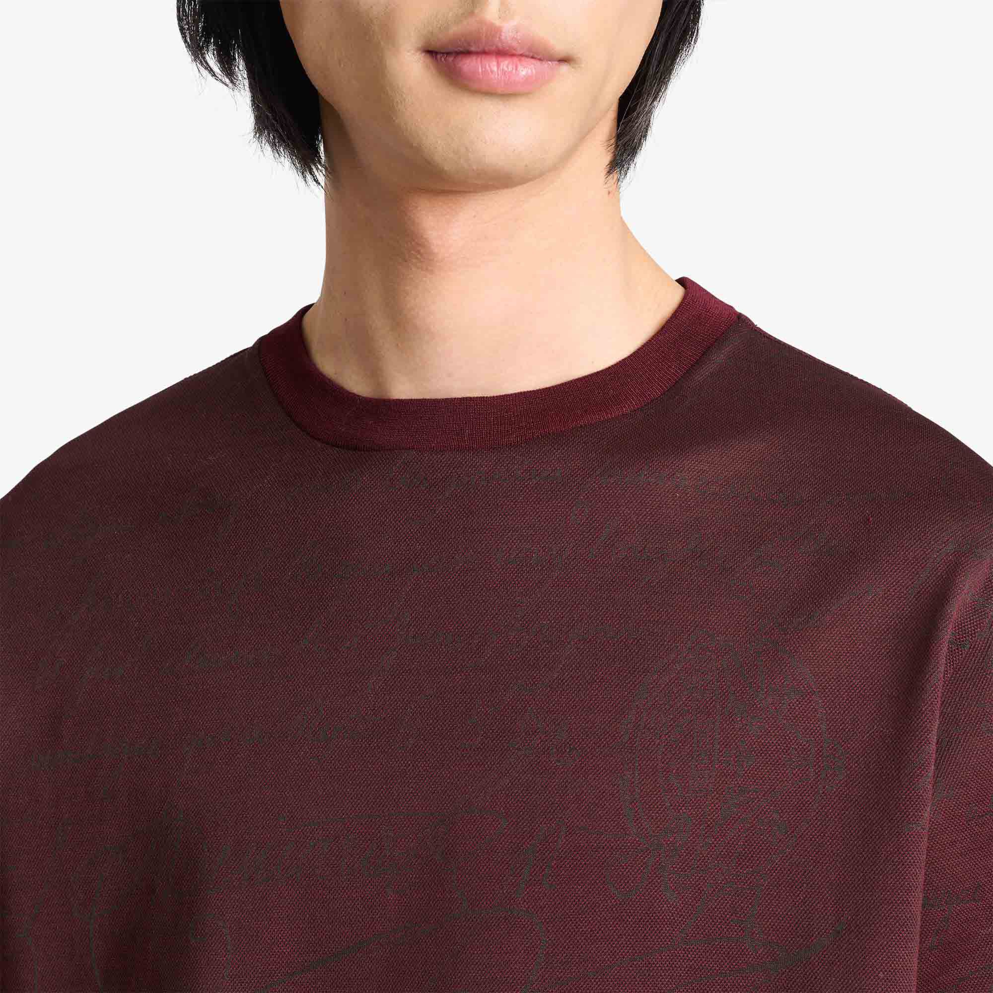 T-Shirt En Jacquard Scritto All-Over