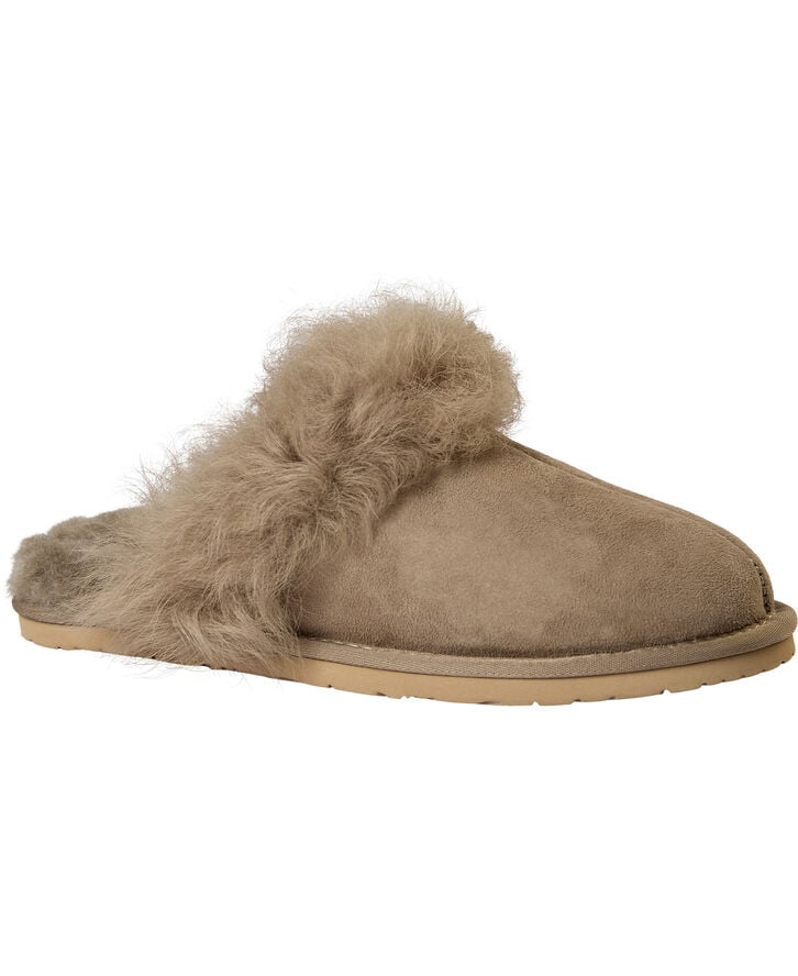 Lovelies VIGRA - SHEARLING SLIPPERS Walnut