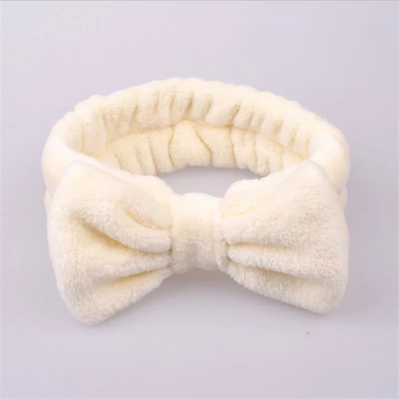 Miumi - Print Bow Coral Fleece Gezichtsreiniger Hoofdband