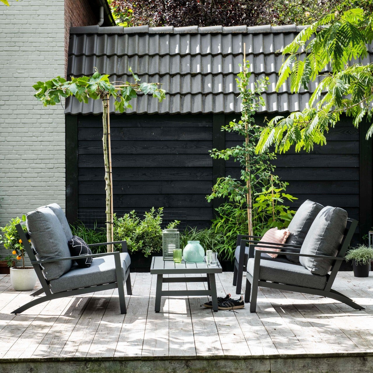 Tierra Outdoor 4-zits loungeset Lima antraciet