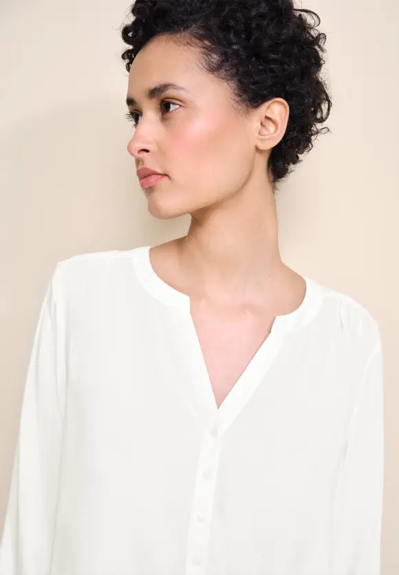 Basic Bluse in Unifarbe - off white