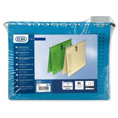 Elba 100552106 Hängehefter chic, Karton, A4, blau, 5 Stück