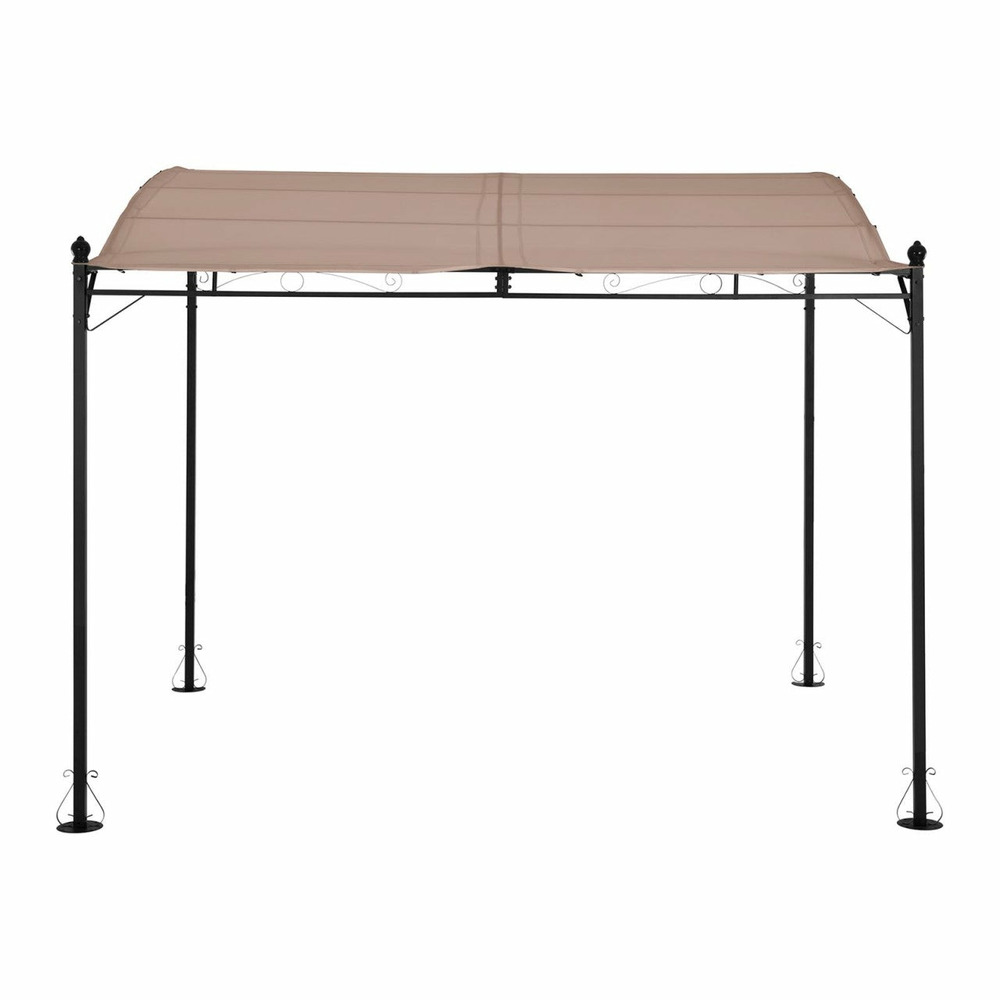 Pergola pavillon barnum tonnelle tente abri gazebo de jardin terrasse beige inclinée beige - 2,6 x 3 m