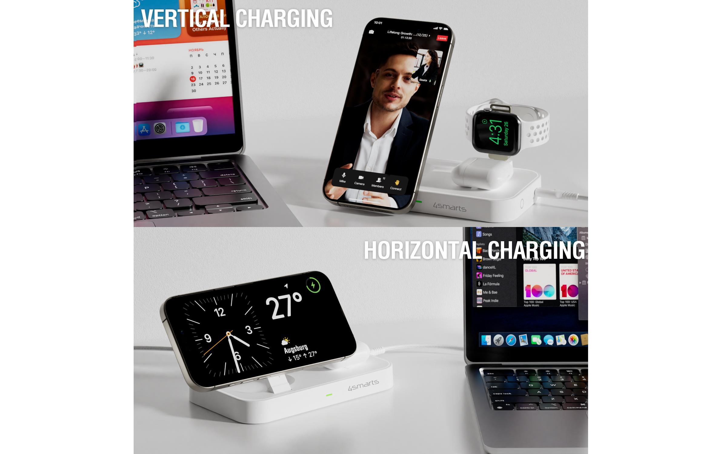 Wireless Charger Qi2 Ladestation TridentQi2-Ladestation Trident mit Ladegerät für Apple-Geräte