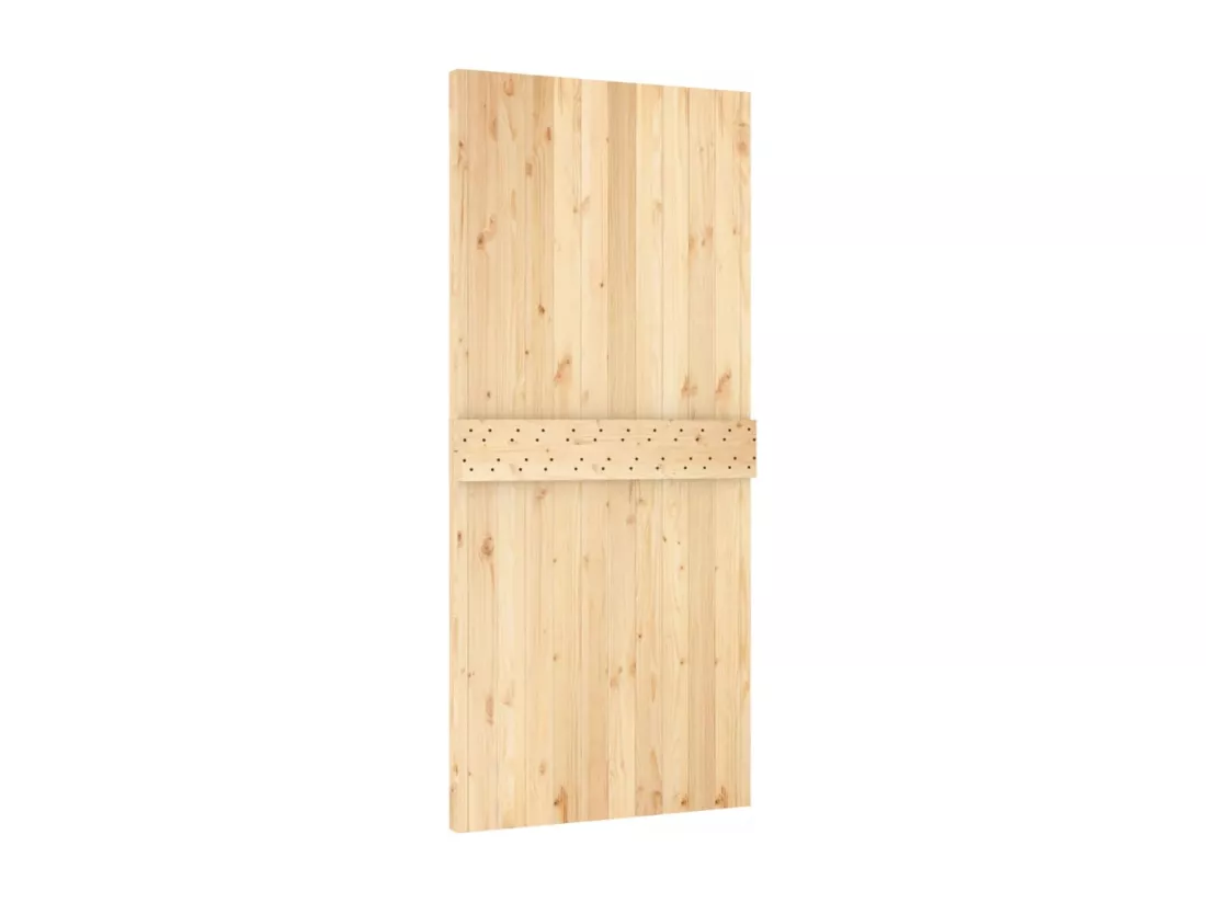 Porte coulissante et kit de quincaillerie 95x210 cm pin massif