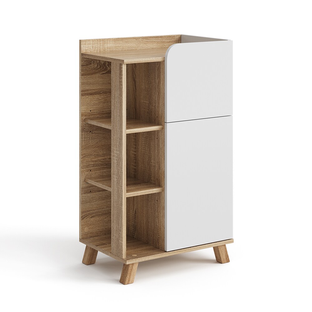 Vicco Unterschrank Karen 50 x 90 cm, Sonoma Weiß, schmaler Badschrank, Badezimmer, modern