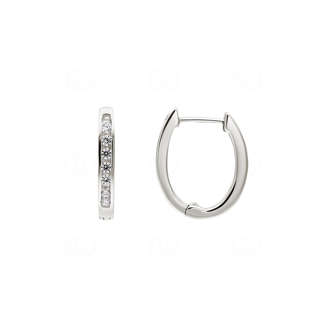 Kreolen 925 Silber rhodiniert mit Zirkonia