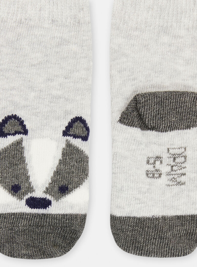 Chaussettes grises à motif raton-laveur