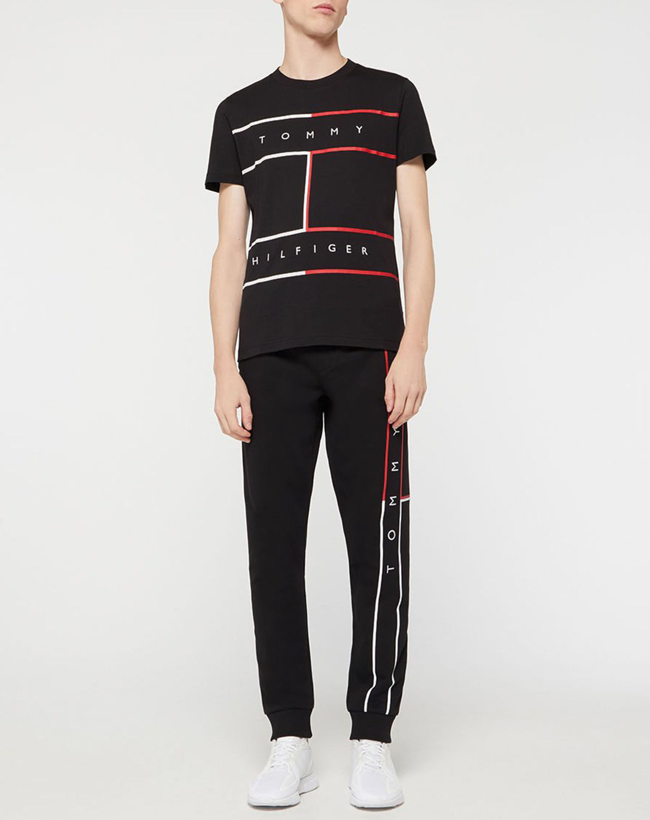 Tommy Hilfiger T-Shirt 100% Coton Bio Large Flag noir