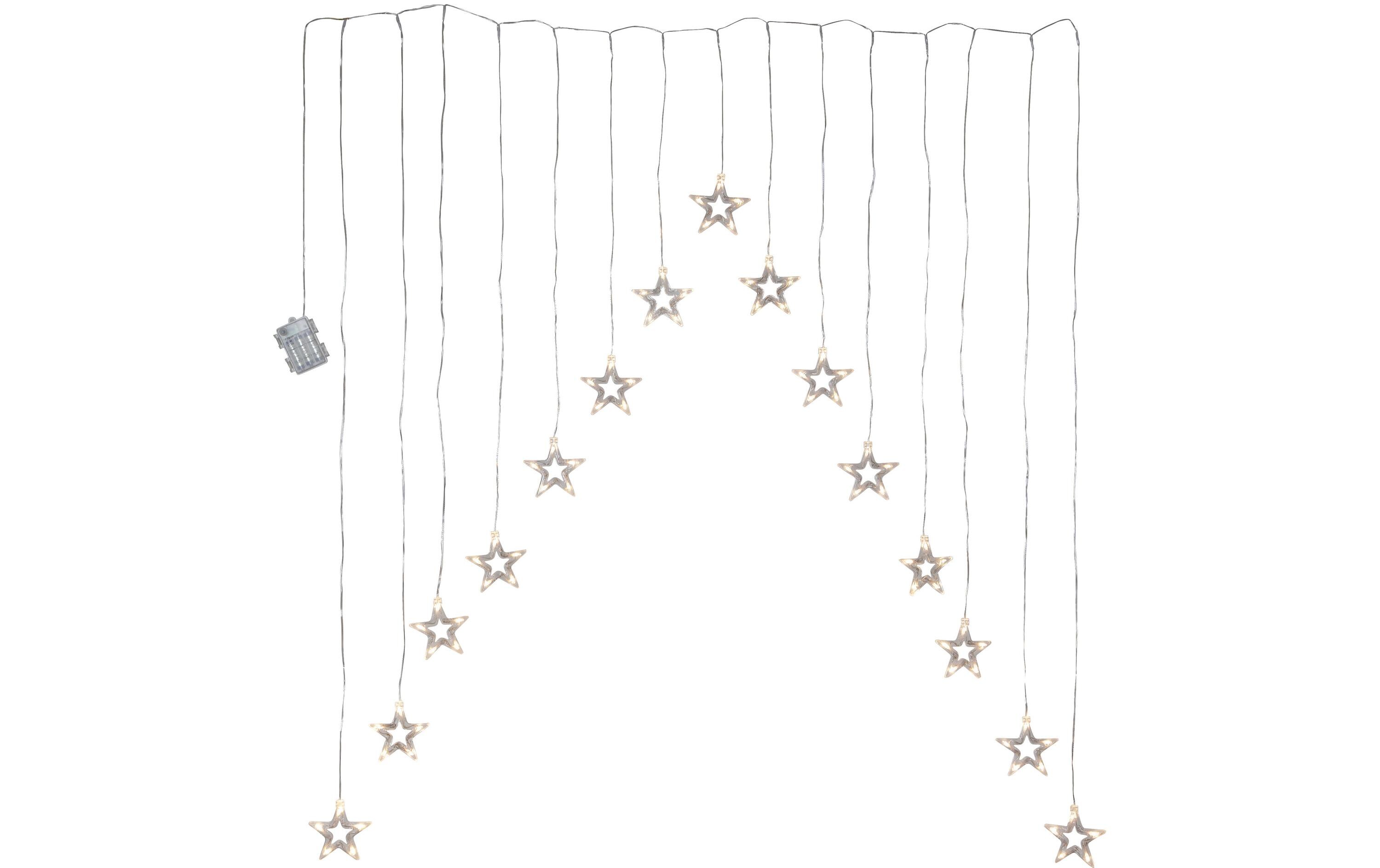 LED-Lichtervorhang DecyStar, 15 LED, 1.25 mLichtervorhang mit Sternen