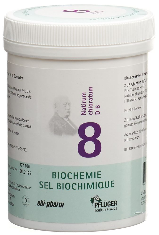 PFLUEGER Nr8 Natirum chloratum 6 D<br>250 g, Dose, Tablette