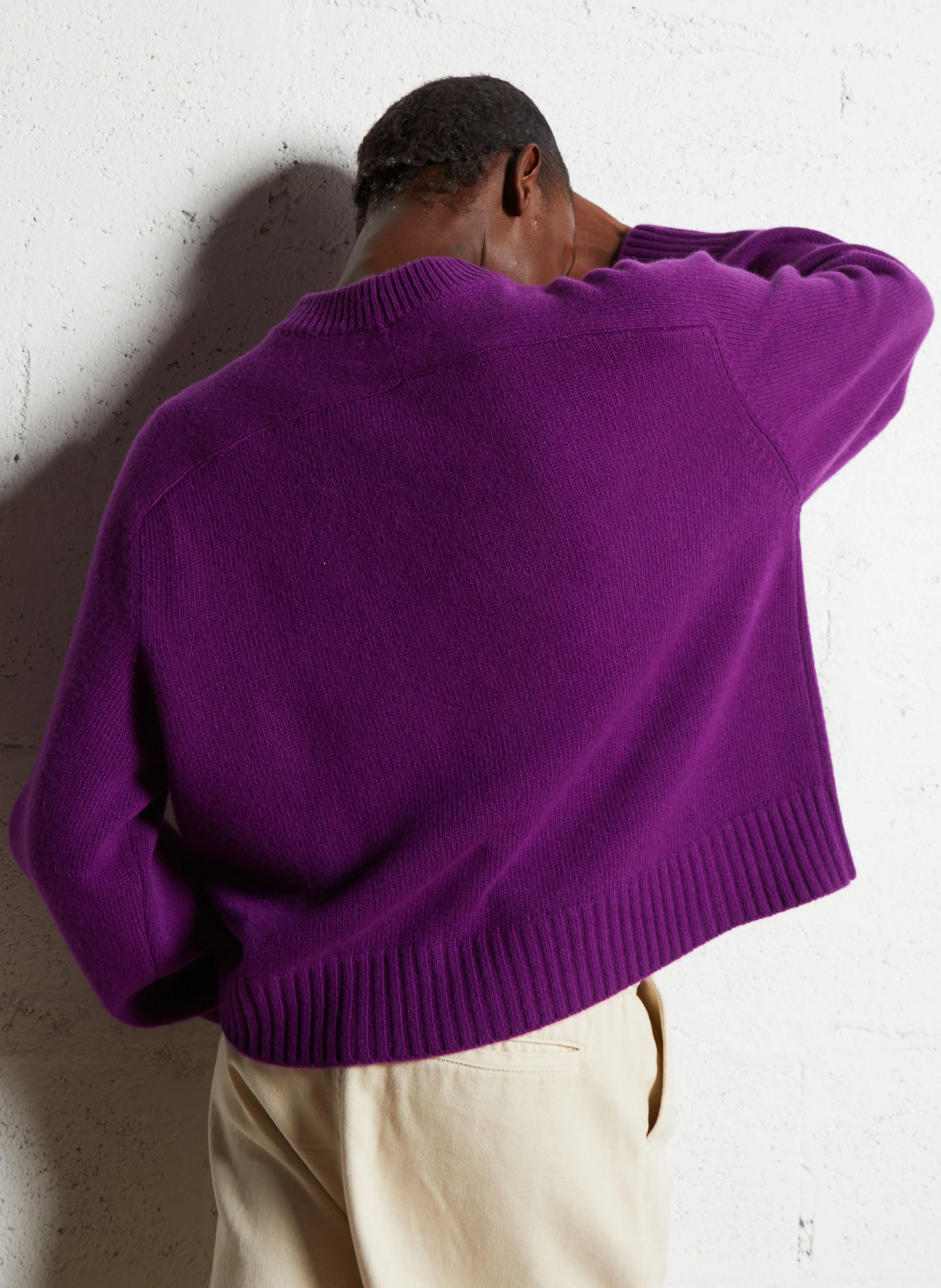 JOE - Pull col rond en laine | Violet