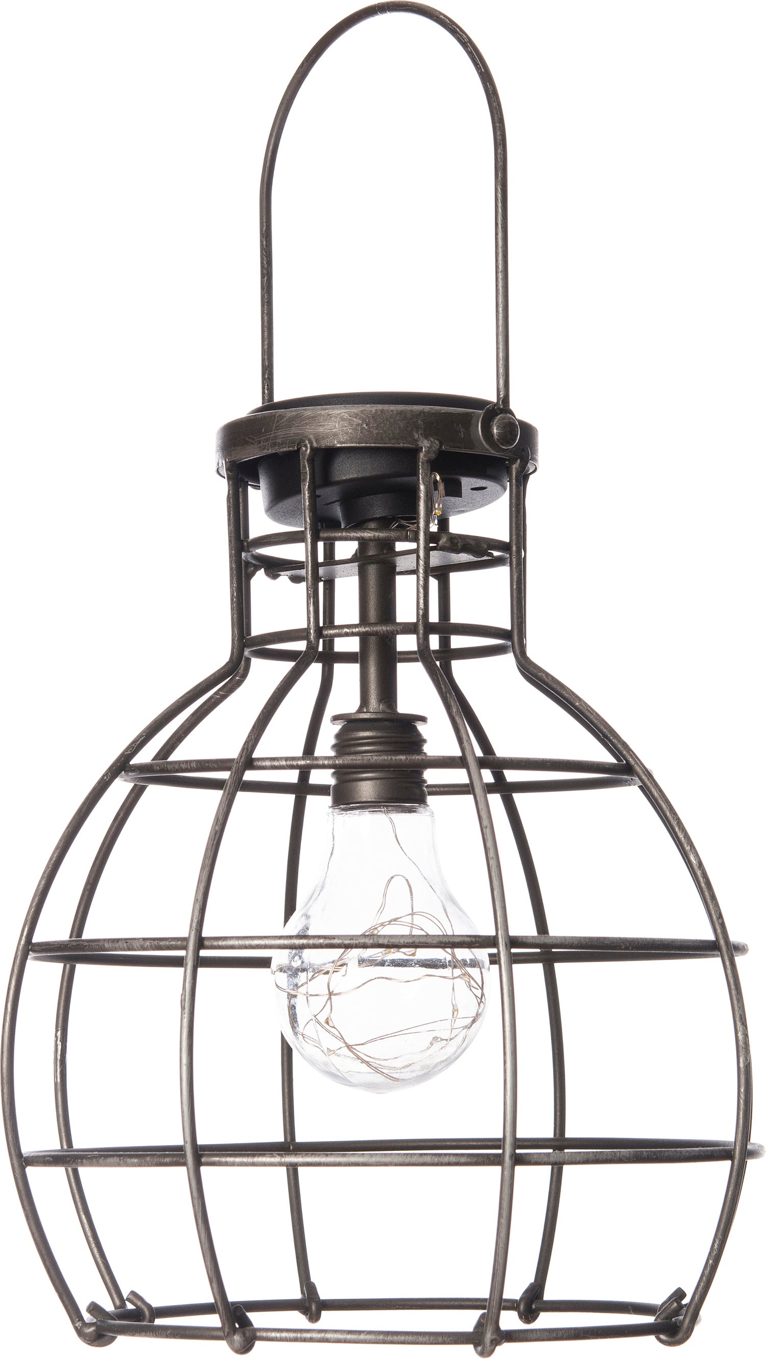 Intratuin LED solar hanglamp D 20 H 24,5 cm antiek zilver