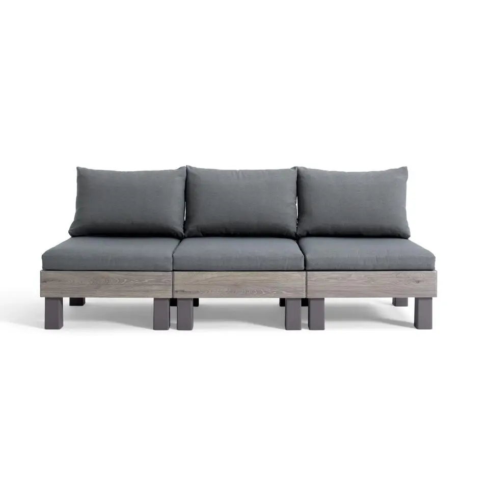 Keter Signature Elements 3-zits Loungebank - met groene kussens - Cappuccino