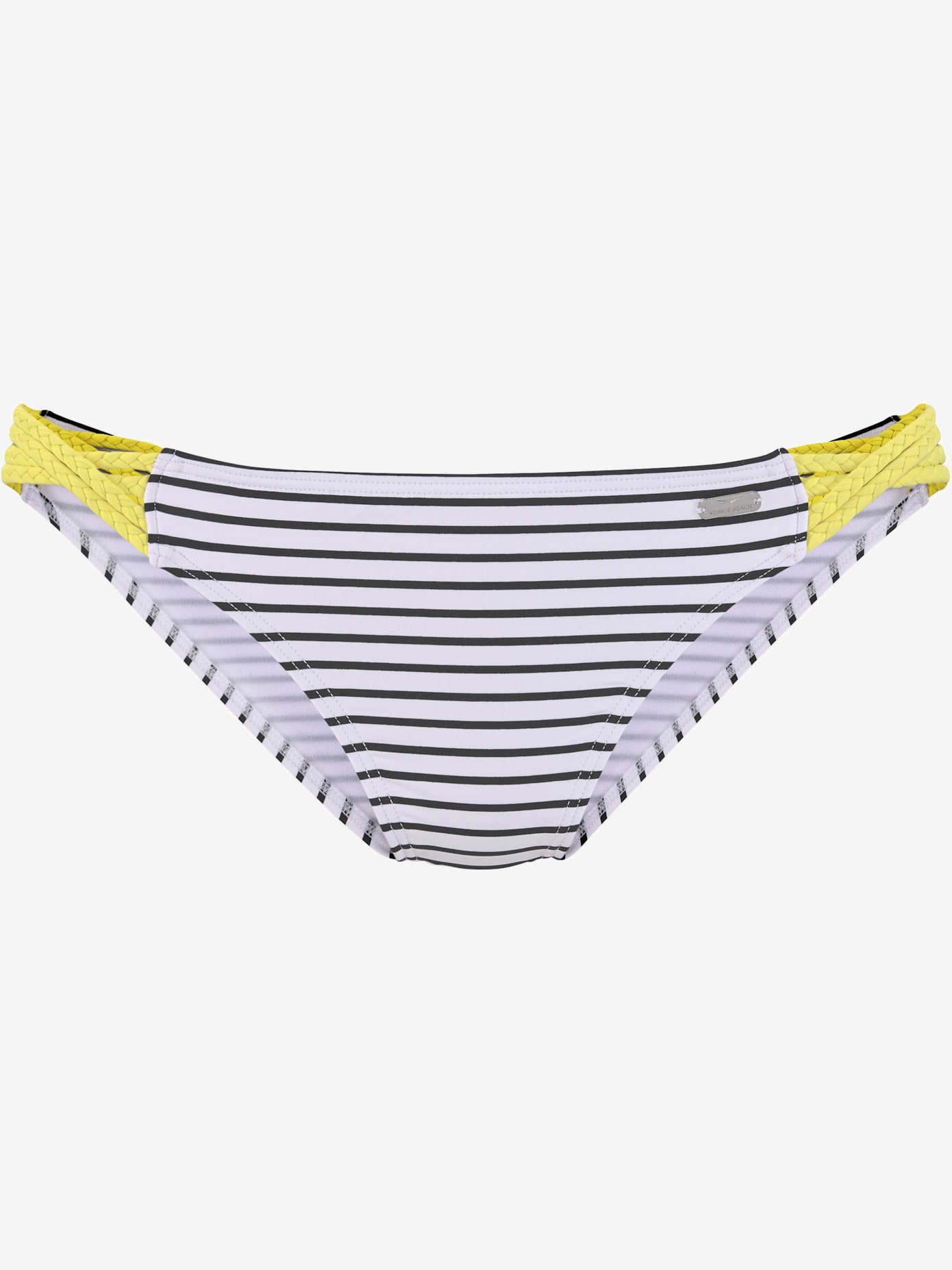 Bas de maillot de bain imprimé à rayures avec détails contrastés