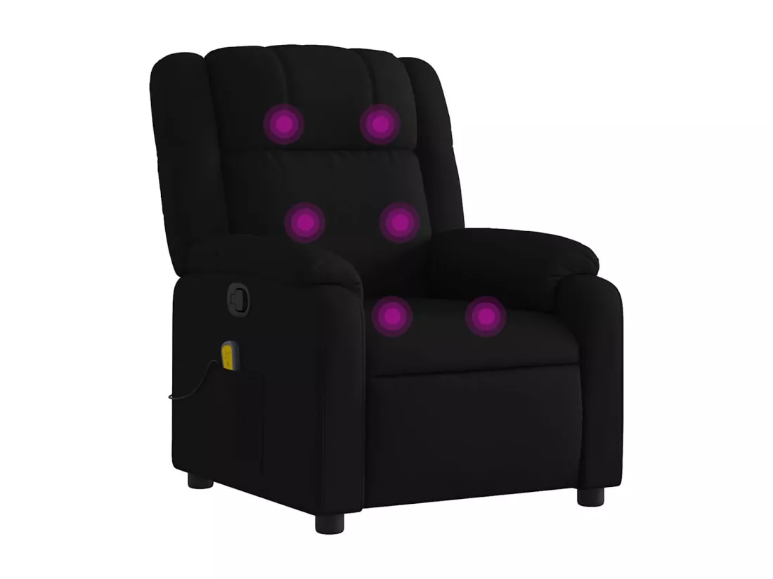 Fauteuil massant inclinable Noir Tissu
