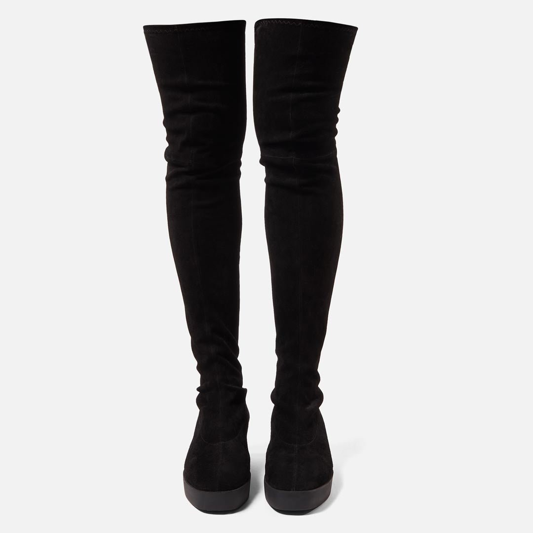 HIGH BOOTS - LORNA high boots, stretch suede lambskin black