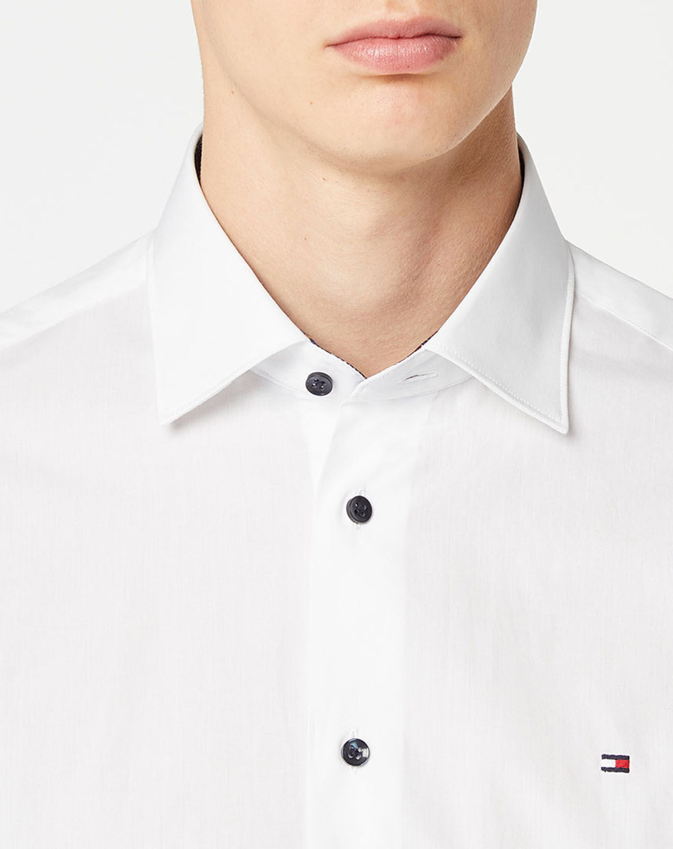 Tommy Hilfiger Chemise droite en Popeline Solid  blanche