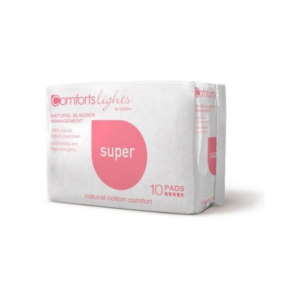 Cottons Comforts Lights Penso para Incontinência 100% Algodão Super 10 Unidades