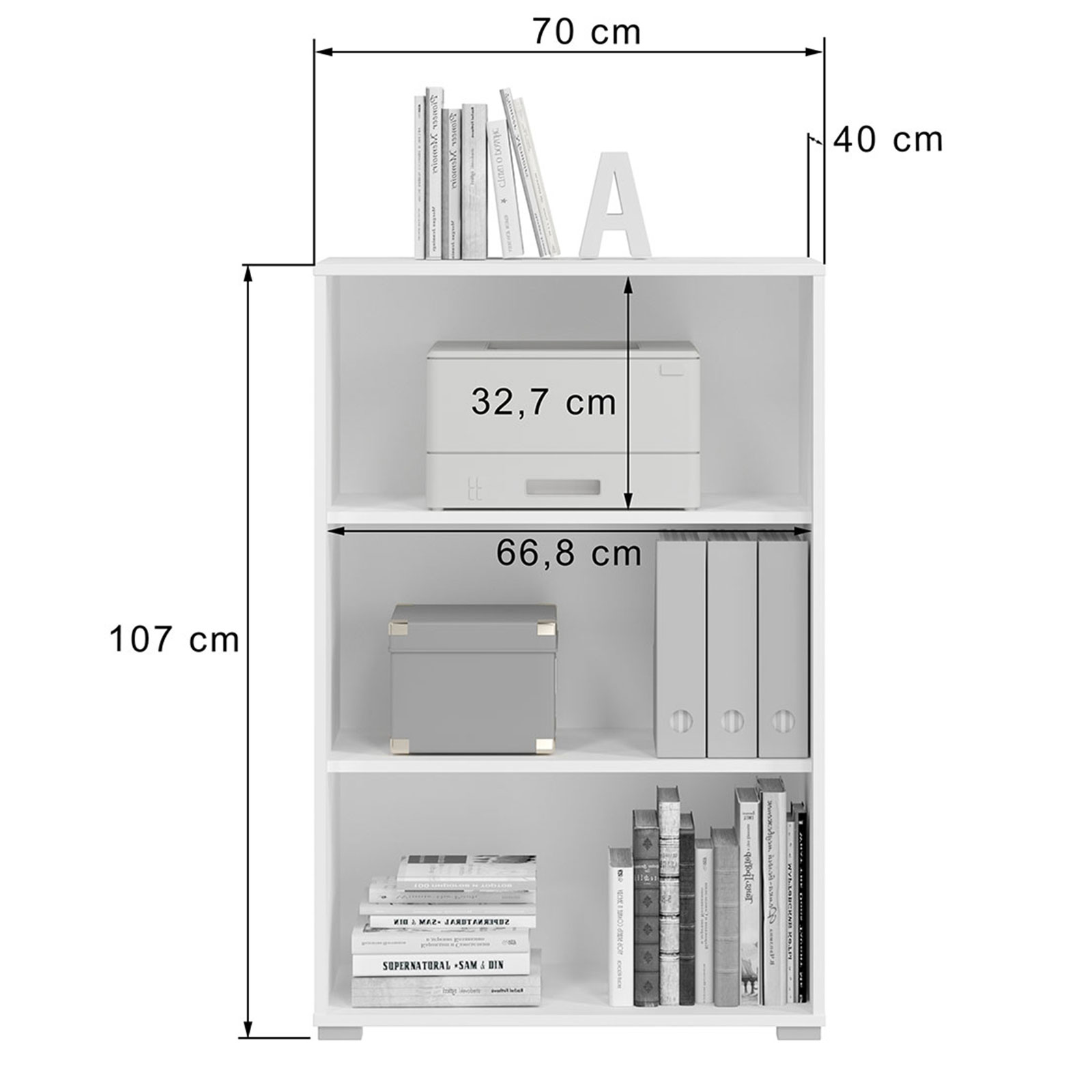 Standregal MOVER - weiß - 68x107 cm
