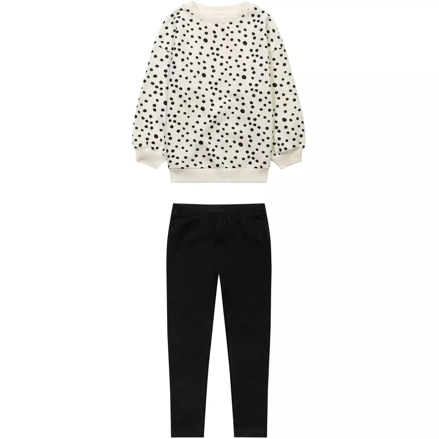 MINOTI Top und Leggings im Set WeißSchwarz