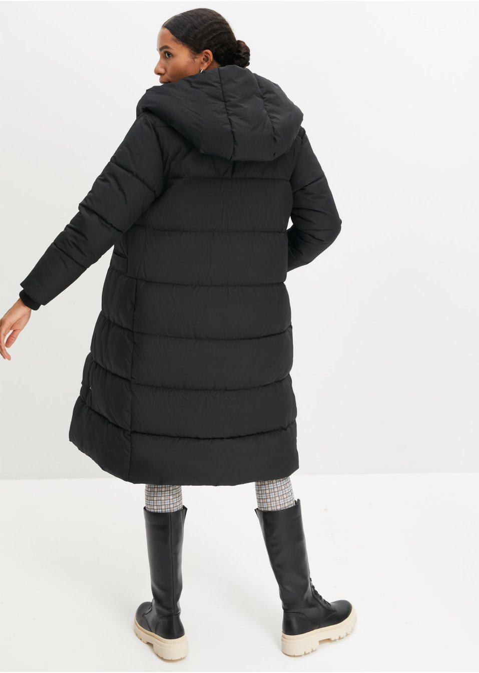 Manteau oversize matelassé avec capuche, en polyester recyclé