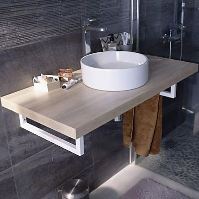 2 équerres blanches pour plan de toilette Cooke & Lewis Cavado
