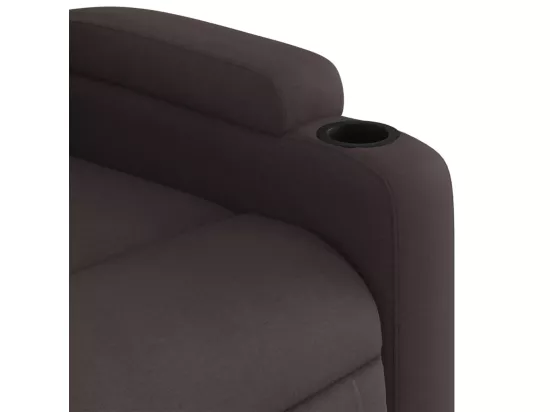 Fauteuil massant inclinable électrique Marron foncé Tissu