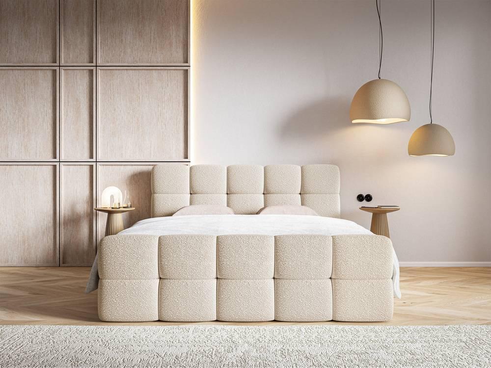NADUVI Collection Chloe Boxspring met Opbergvak 160 x 200 cm - Bouclé - Ivoor