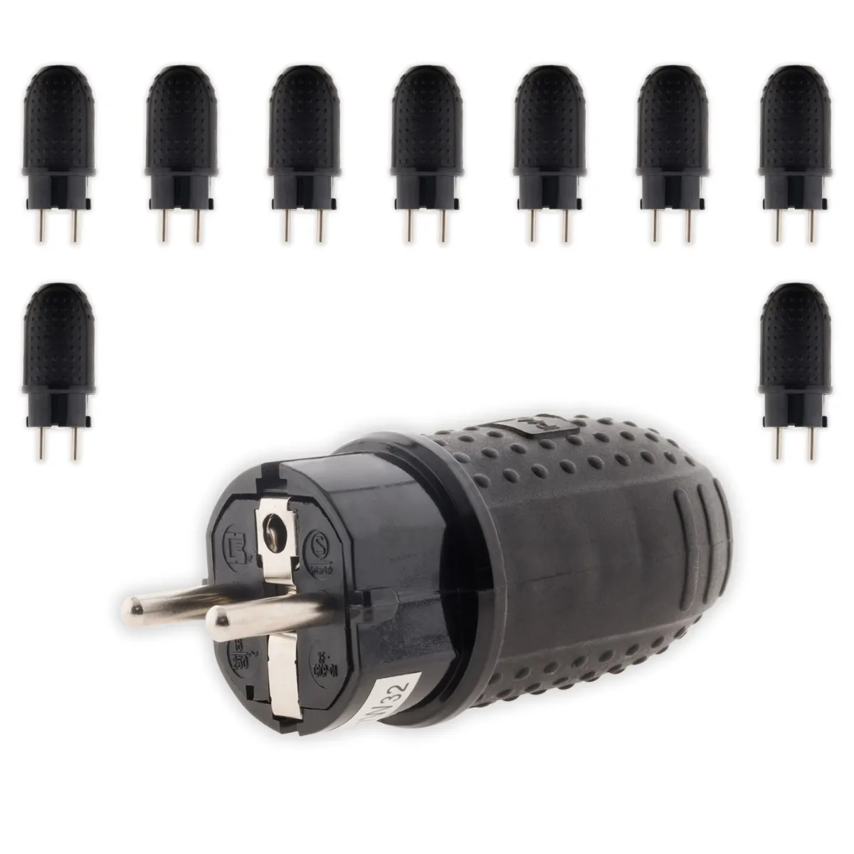 Zenitech Lot de fiches caoutchouc mâles - Noir