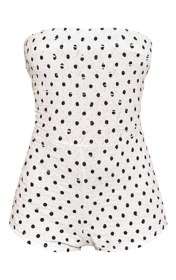 Bleu Layette Combinaison Courte Bandeau Texturée À Pois