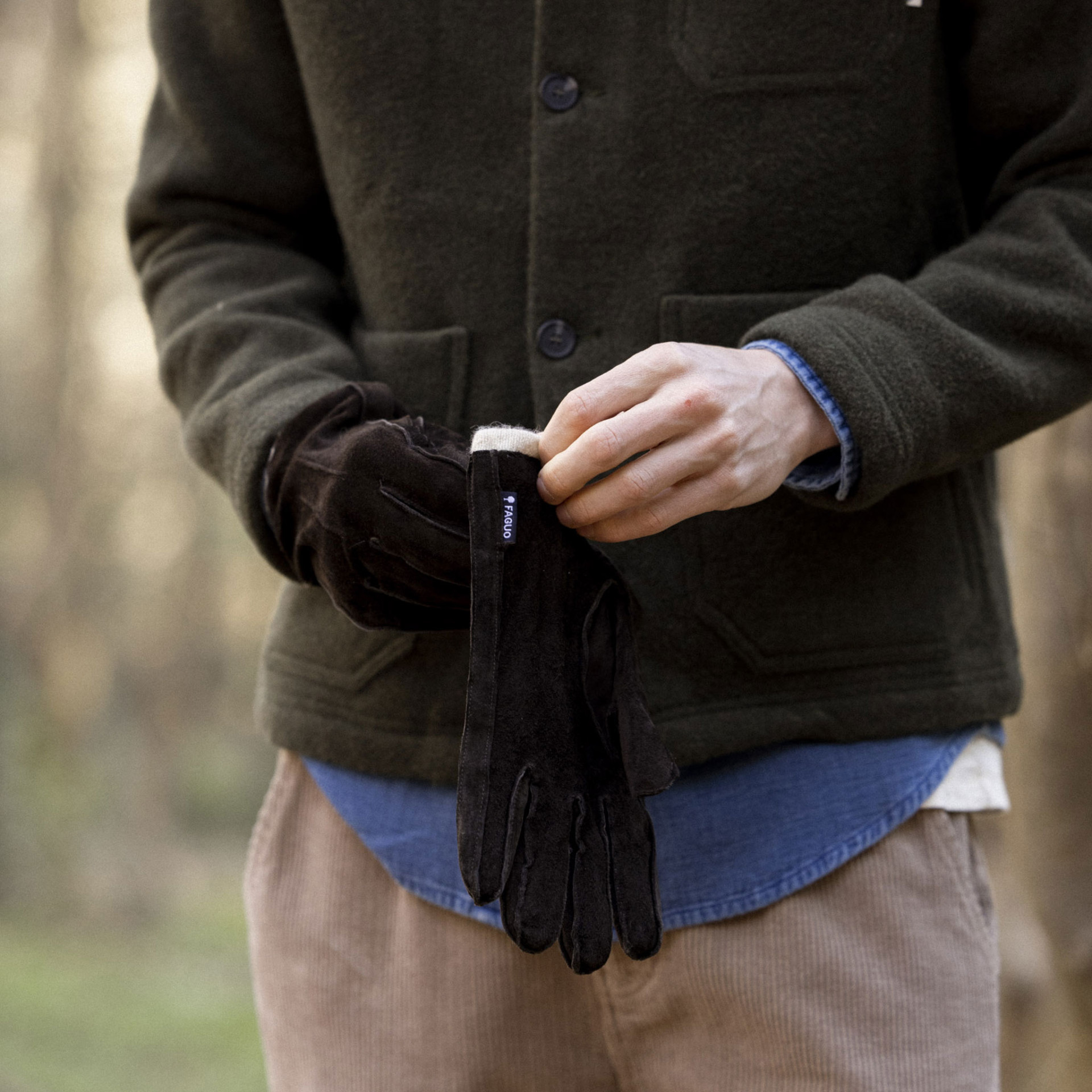 Gants marron foncé cuir - modèle Gloves