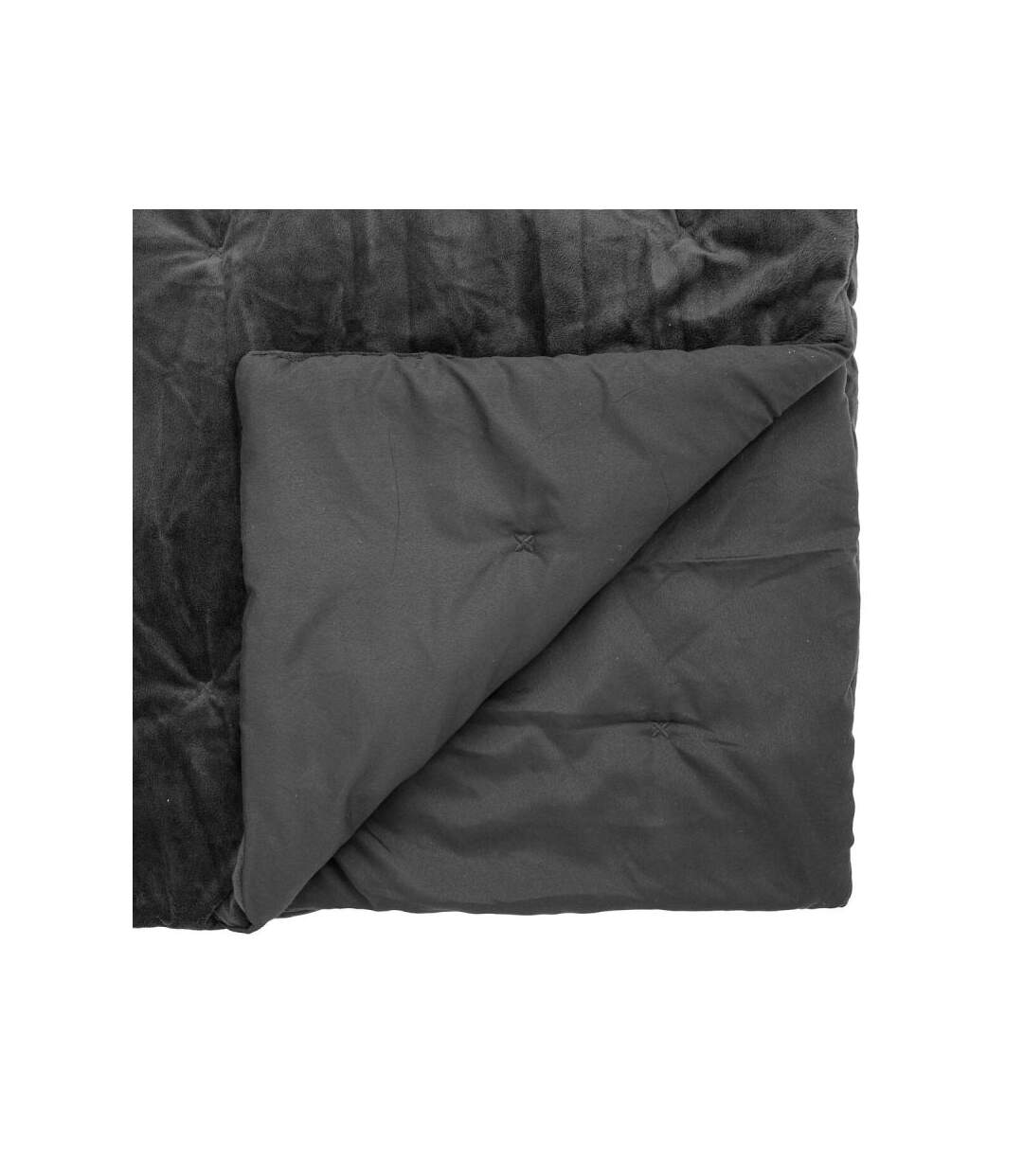 Couvre lit en Velours Jiling 240x260cm Gris Foncé