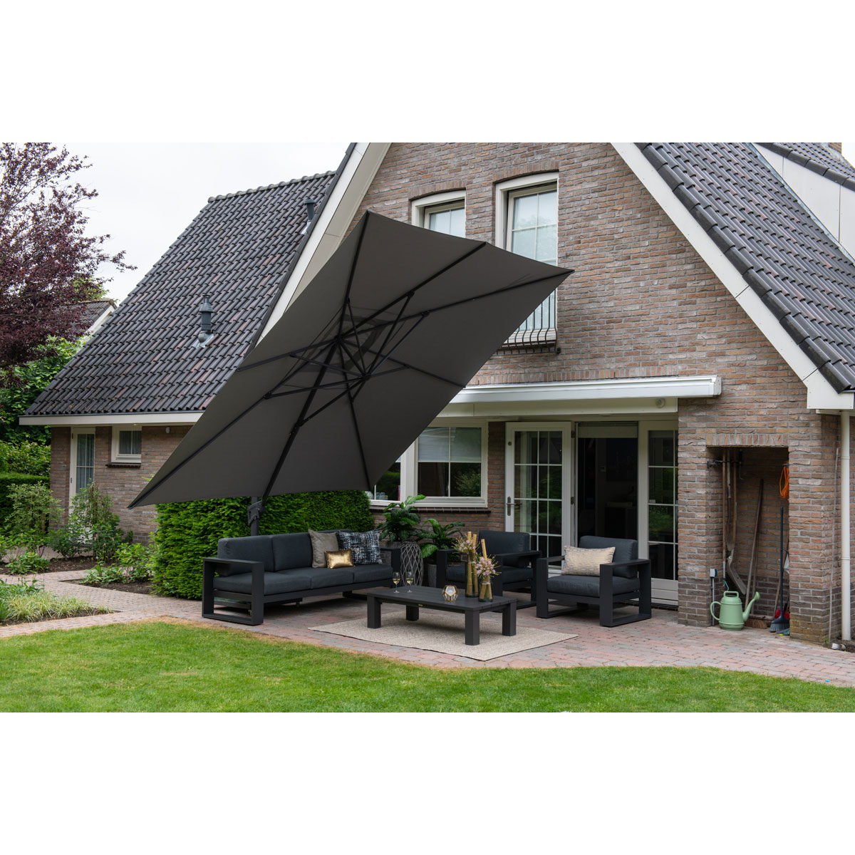 Garden Impressions Hawaii King Pole zweefparasol - Anthracite