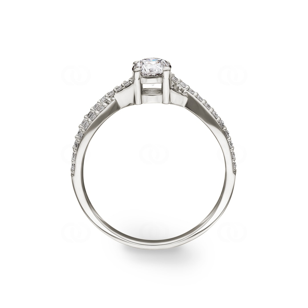 Verlobungsring 750/18 K Weissgold mit Diamanten 0.80 ct H/si