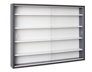 Sammlervitrine Hendrik Grau/Weiß 80x60x9,5 cm