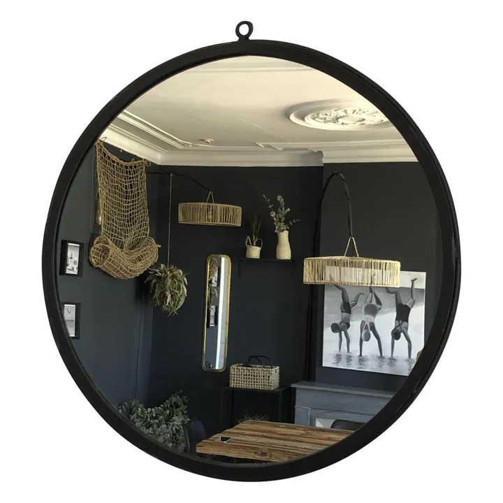 Cosydar Miroir en fer forgé - 40 cm | Noir