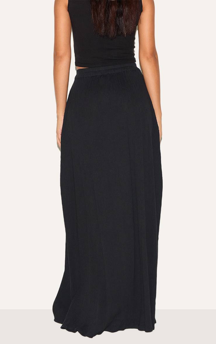 Jupe Longue Taille Haute En Gaze De Coton Avec Taille Élastiquée