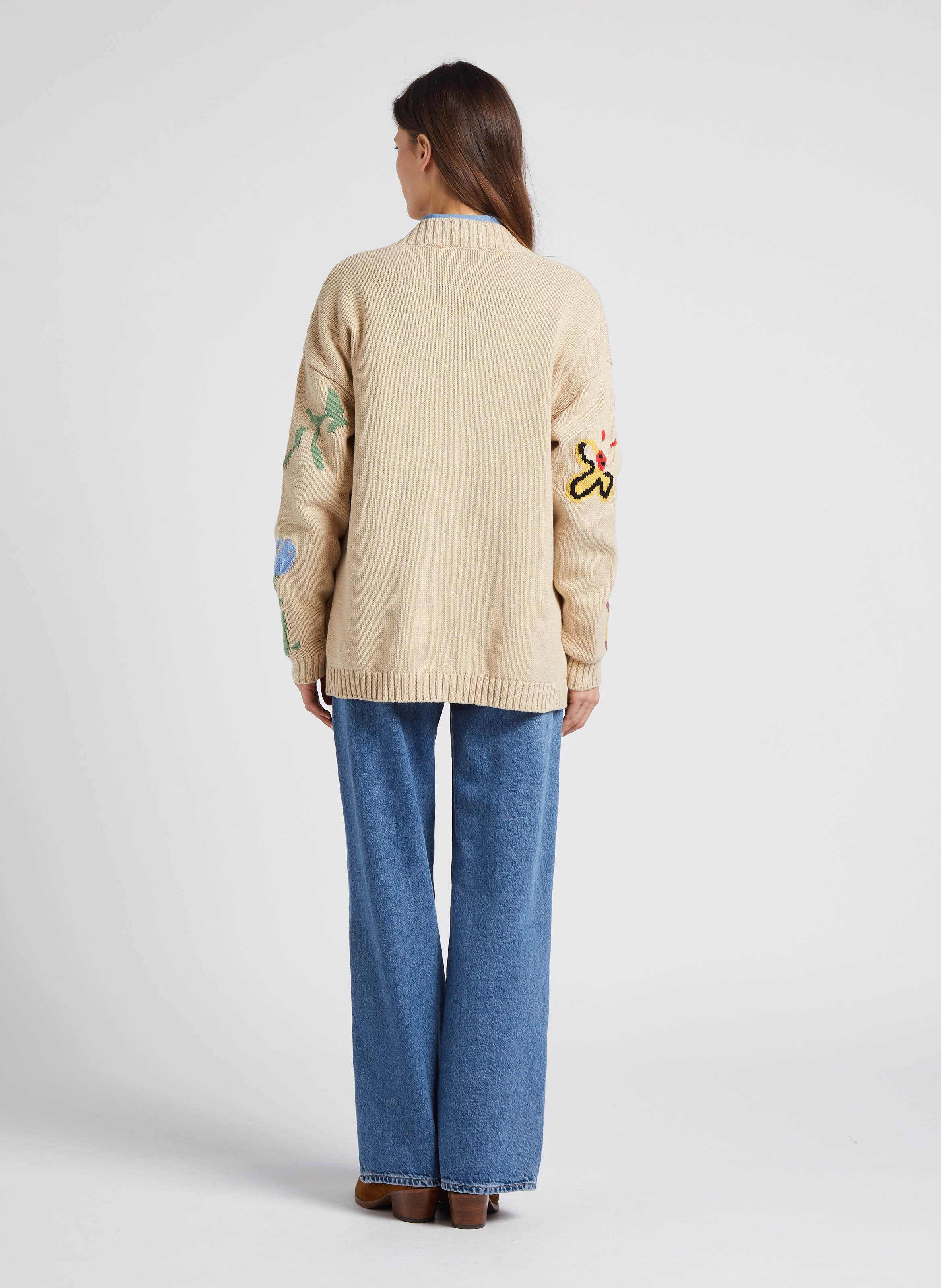 REBECCA - Jean ample droit taille haute en coton bio| Bleu